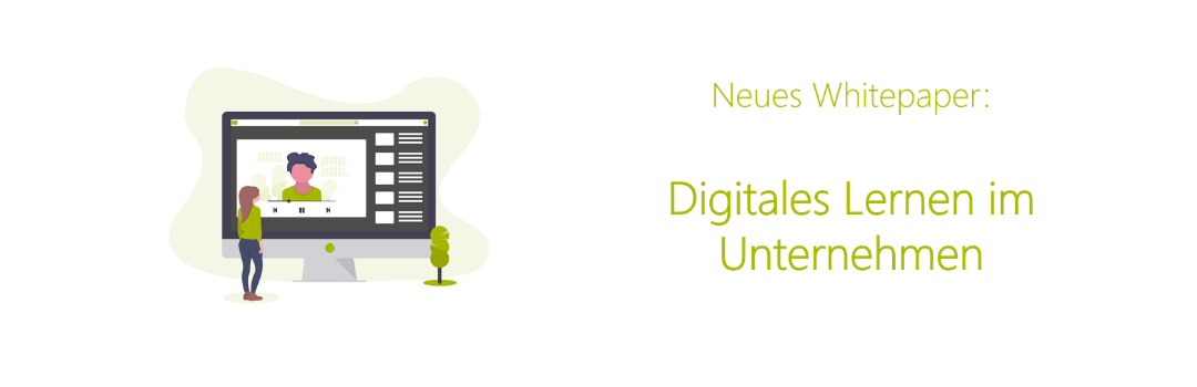 Illustration mit Titel Neues Whitepaper Digitales Lernen im Unternehmen