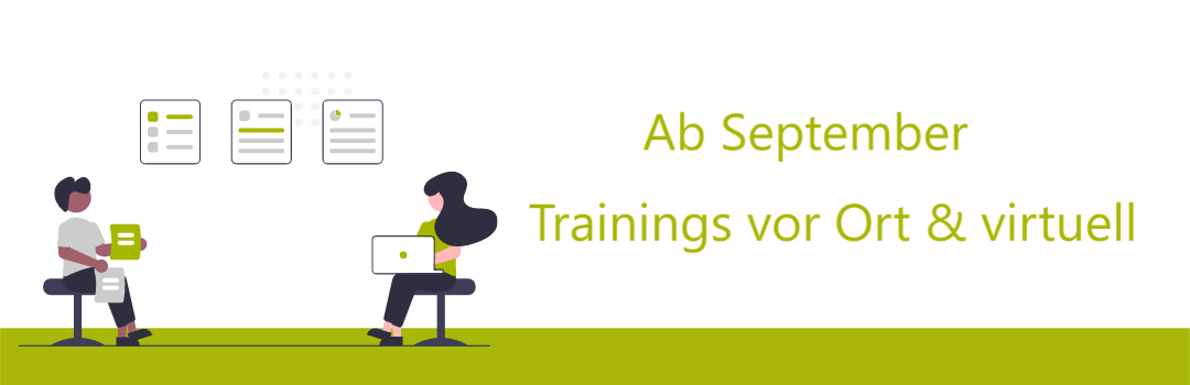 Illustration, Ab September Trainings vor Ort und virtuell