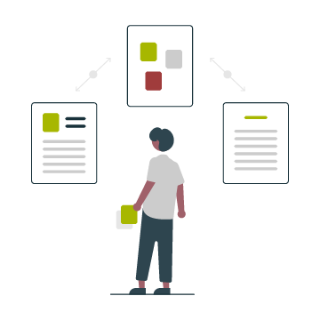 Illustration pie chart man