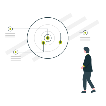 Illustration pie chart man