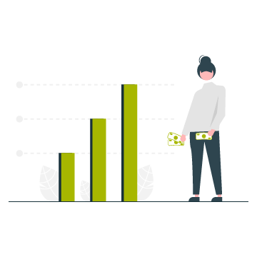 Illustration pie chart man